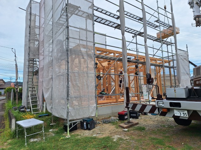 上棟しました。