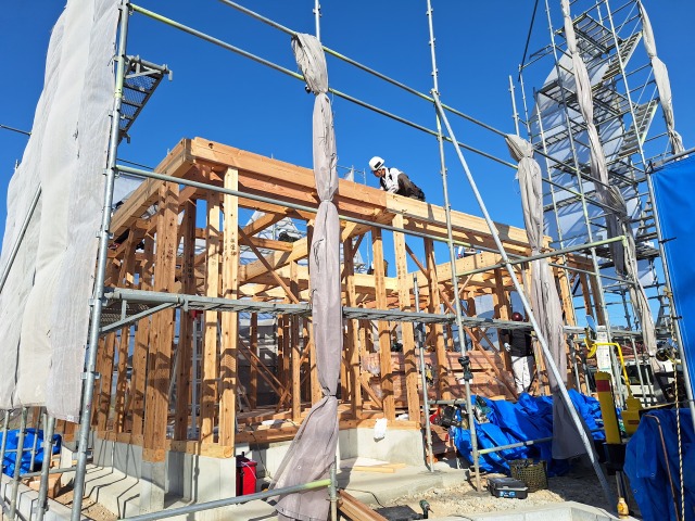 上棟しました。