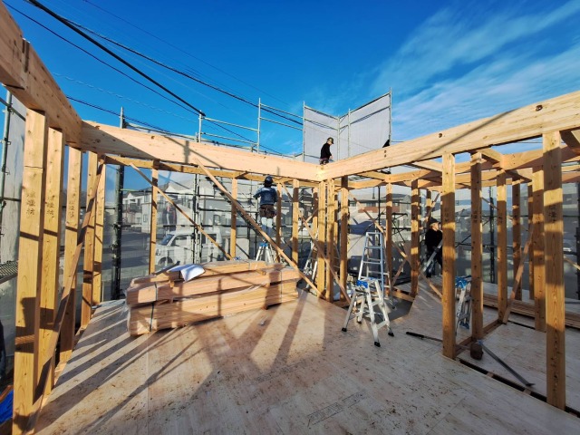 上棟しました。