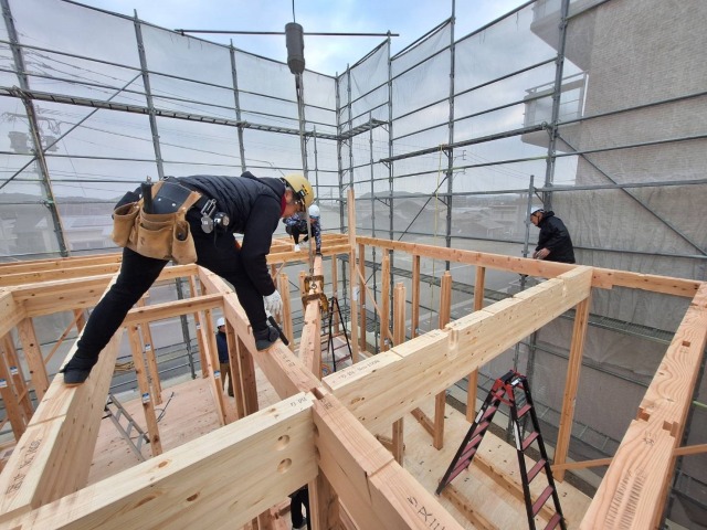 上棟しました。