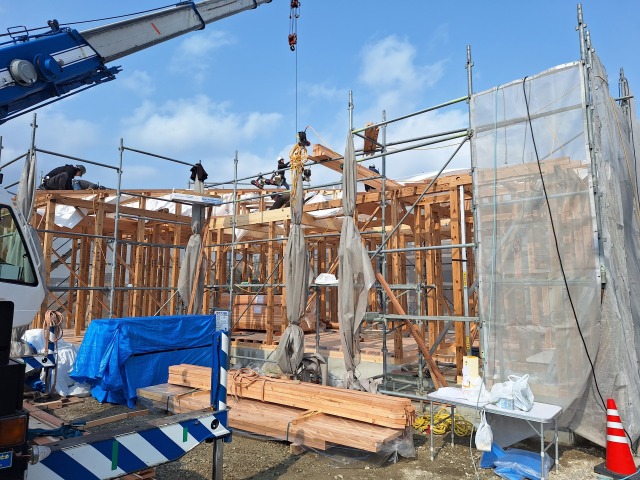 上棟しました。