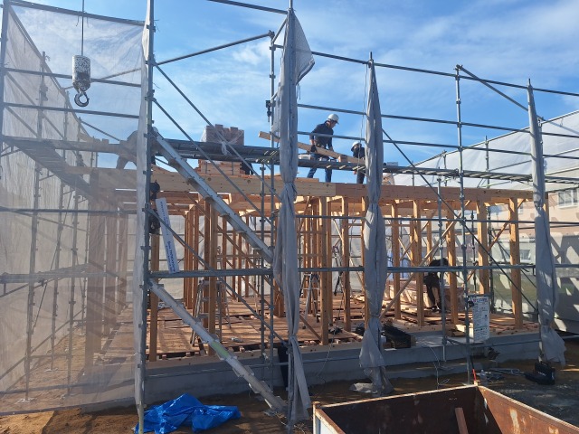 上棟しました。